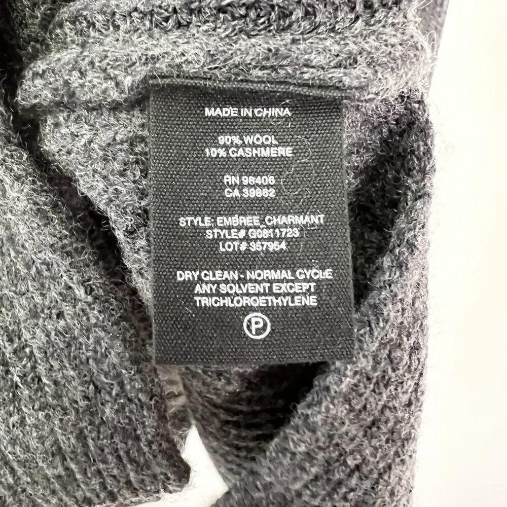 Theory Embree Charmant Mock-Neck Sleeveless Sweater in Dark Charcoal - Picture 9 of 10